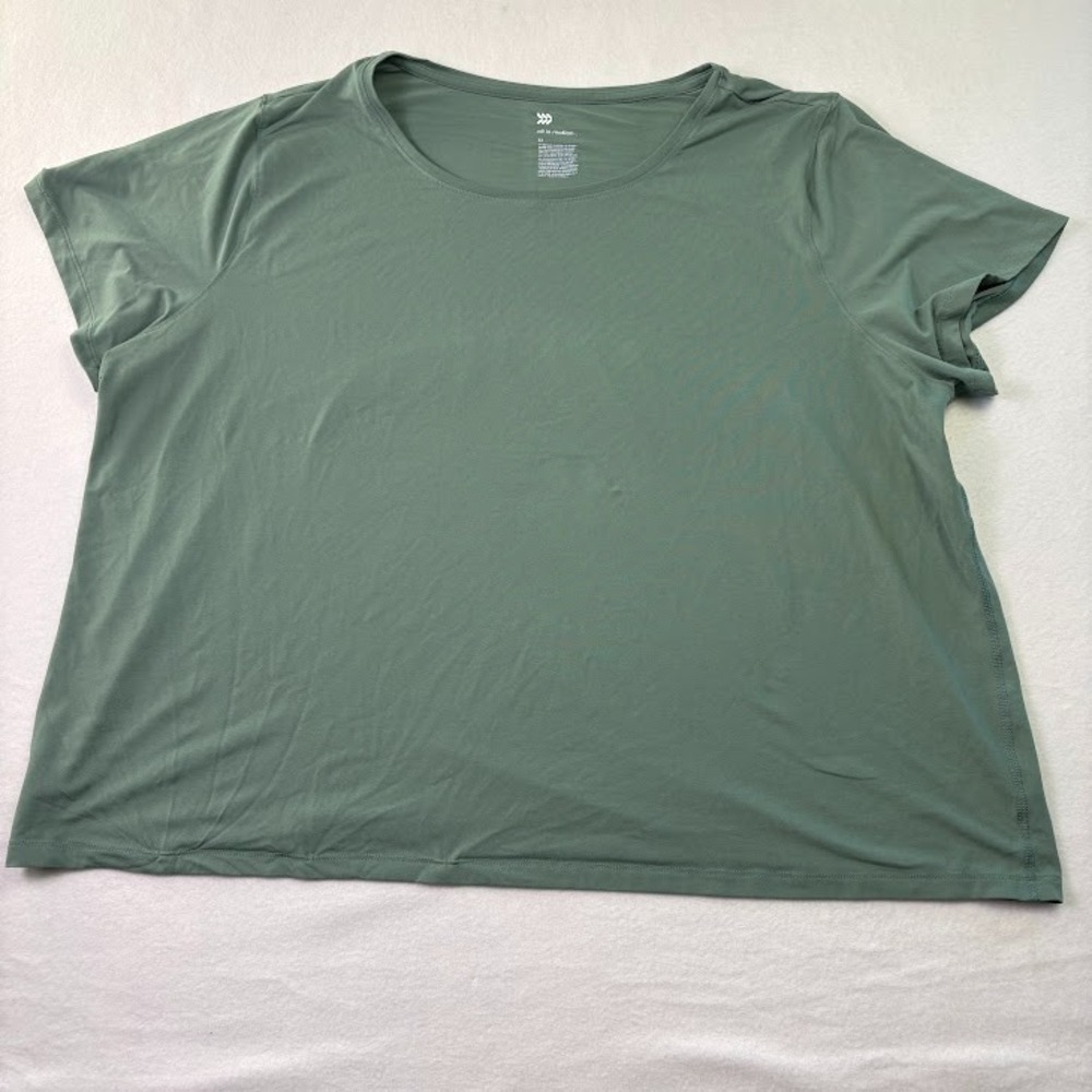 Women's All in Motion Plus Size 3X Olive Green Short Sleeve Performance Shirt